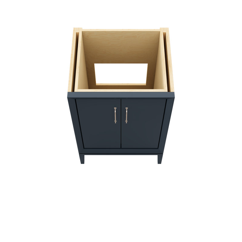 Alexandra Single Bath Vanity, Hague Blue, Satin Nickel, 24"