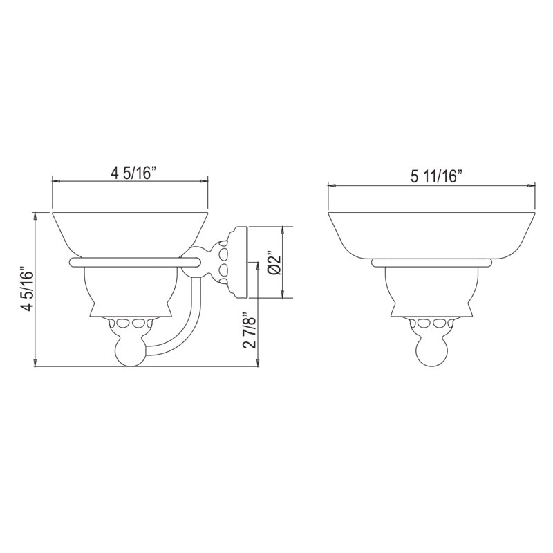 Edwardian™ Wall Mount Porcelain Soap Dish, Polished Chrome