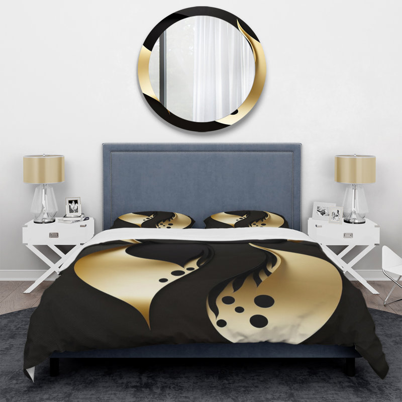 Ensemble de housse de couette Golden Droplets On, Housse de couette pour très grand lit et 2 très