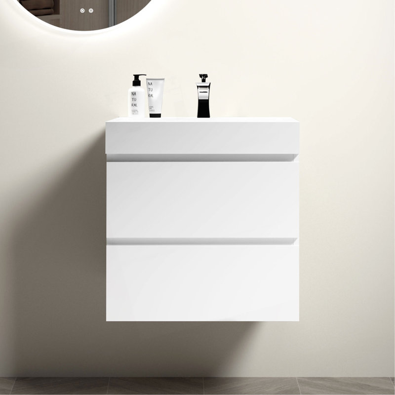 Meuble-lavabo moderne avec rangement amélioré et tiroirs silencieux à fermeture en douceur