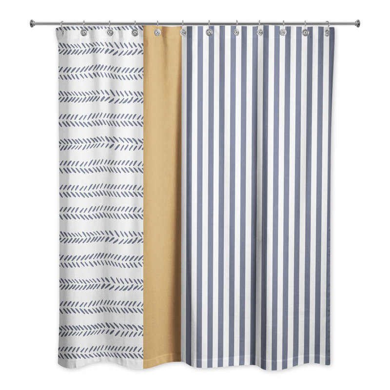 Drobman Striped Shower Curtain