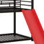 Lit superposé avec glissade en métal-330661476
