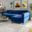 Canapé modulaire en velours bleu Christian faisant face à la droite