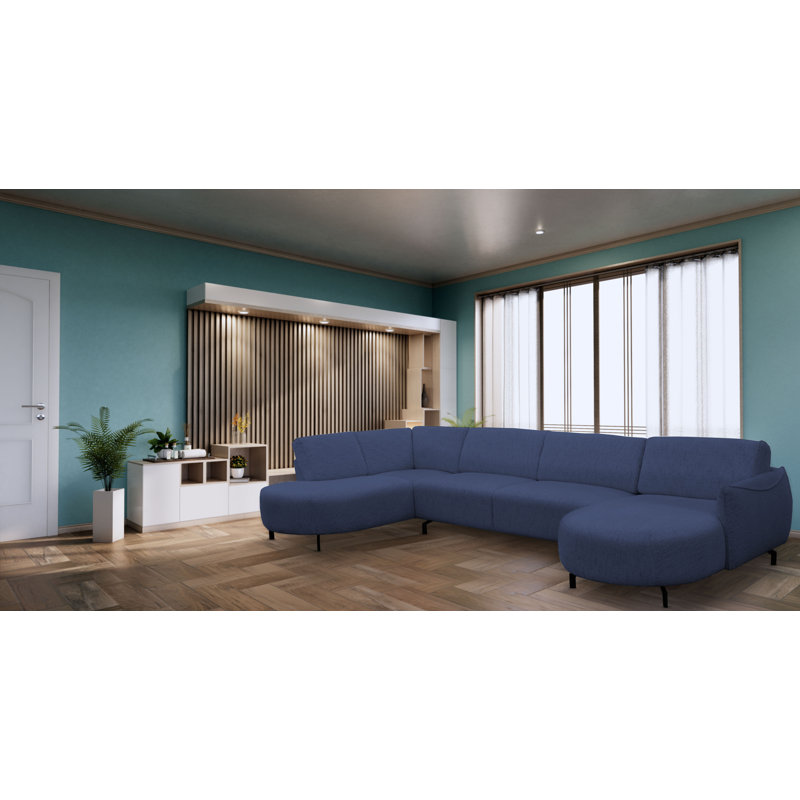 5 Seater Corner Sofa , Navy, Left Hand Facing
