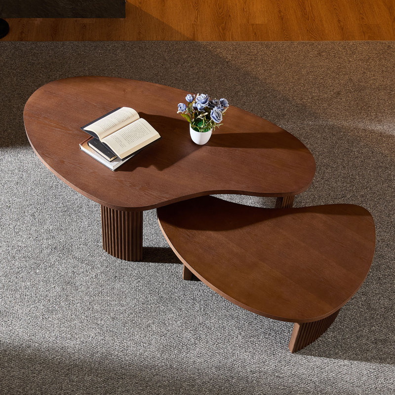 MDF Nesting Coffee Table Set, Walnut
