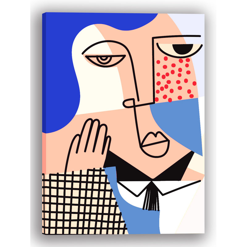 Art moderne moderne sur toile tendue, H 16 po x l 12 po x P 1 po