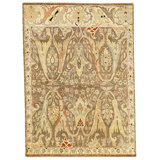 Hand Knotted Area Rug in Brown And Ivory