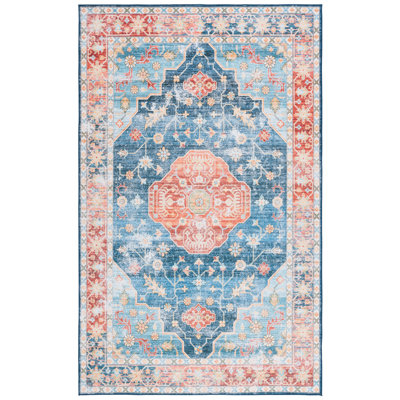 Tapis bleu / rouille Danna Performance