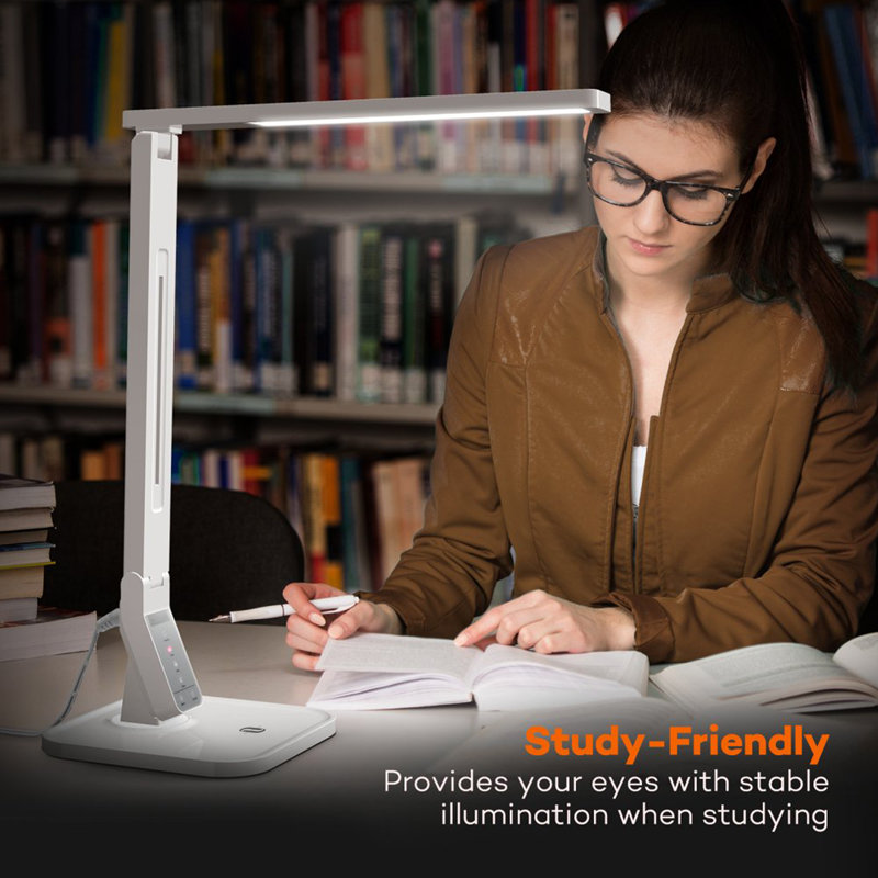 Lampe de bureau 17,51 po USB, Blanc