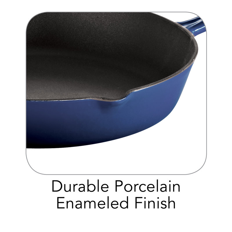Tramontina Gourmet Enameled Cast Iron Skillet, Gradated Cobalt, 12" Diameter