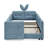Twin Size Upholstered Platform Bed with Cute Rabbit Ear Shaped Headboard, with Safety Rail and Pocket, Boucle Fabric-1843277453