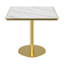 Table carrée bistro moderne tulipe 31,5 pouces avec plateau en faux marbre, facile à assembler, structure en métal robuste-1590138639