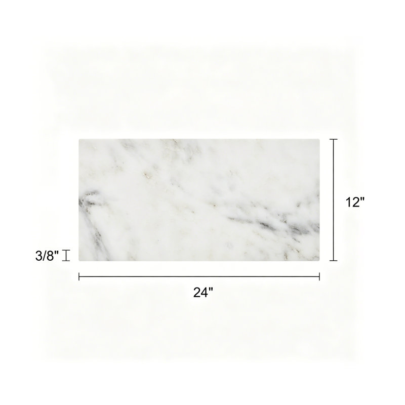 Oriental White 12-in x 24-in Marble Floor and Wall Tiles(2-sq. ft/ Piece)