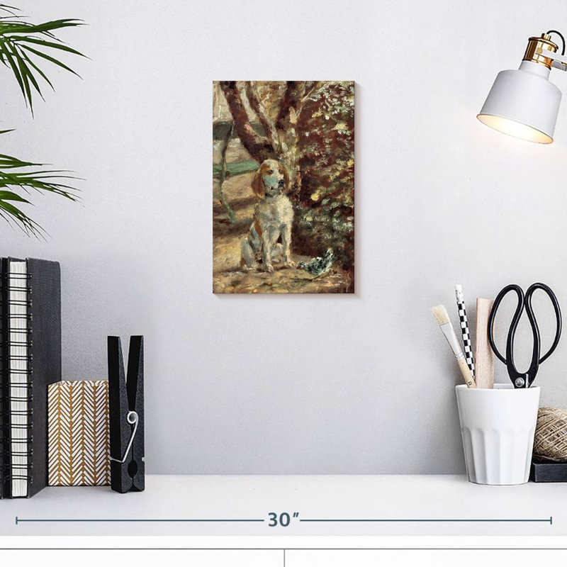 Brampt le chien de l'artiste Fleche 1881, H 12 po x l 8 po