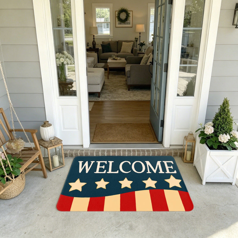 Ornement de porte d'entrée classique 20 po x 32 po Classic Star Stripe