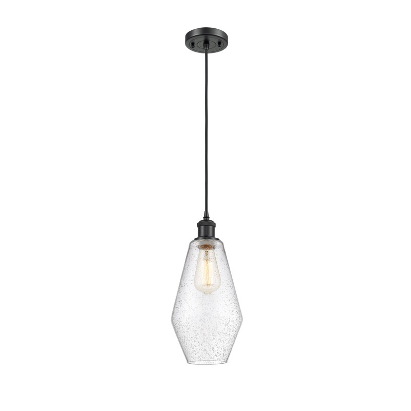 Luminaire suspendu simple à 1 lumière Gabbie, Noir mat
