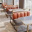 Banc rembourré en similicuir Light Luxury