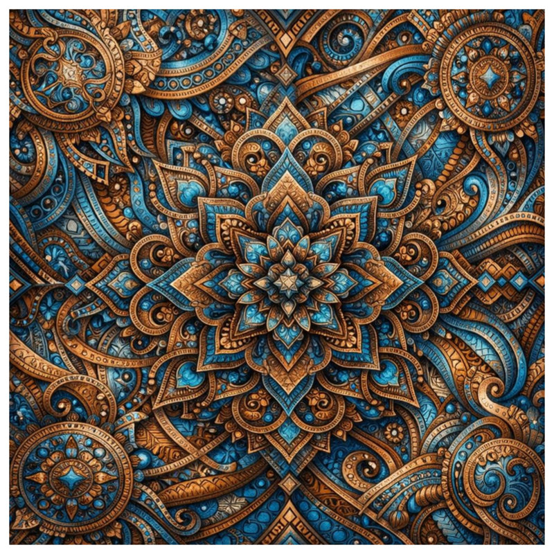 Couvre-lit matelassé complexe Art Mandala toutes tailles, Lit simple