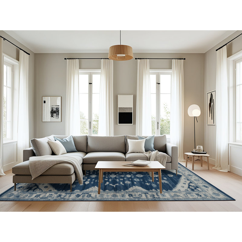 Tapis gris lavable à la machine, Rectangle 8 pi x 12 pi