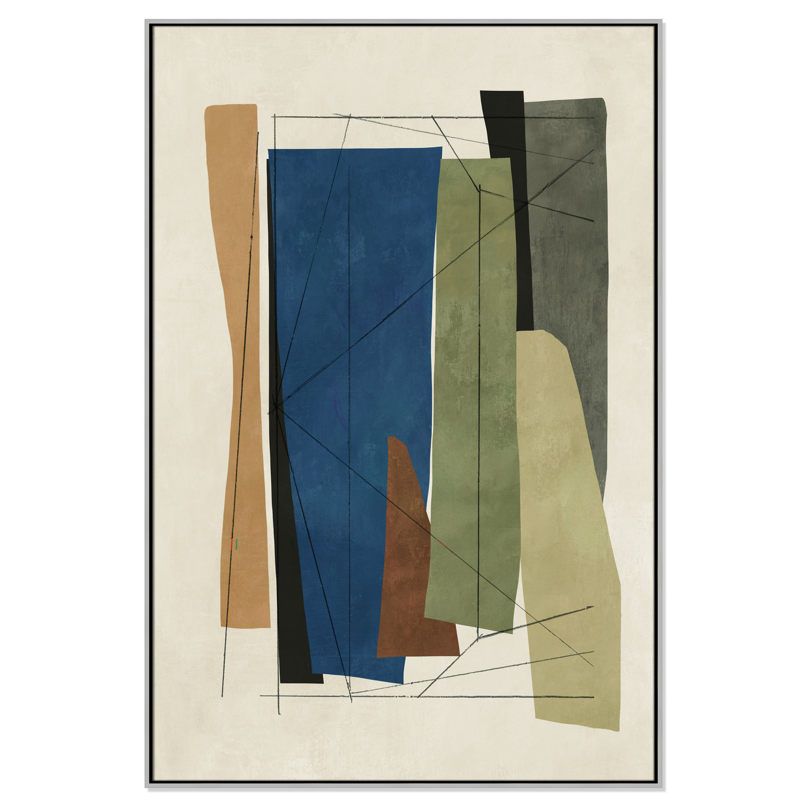 Beckton "Sync I" Print by Tom Reeves, 61.5" H x 41.5" W x 2" D, Silver Framed