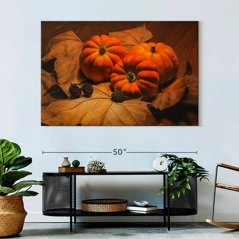 Pommes de pin et citrouilles Yarlin, H 34 po x l 51 po