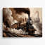 Transport, locomotive à vapeur rétro, art mural en métal noir-2037511256