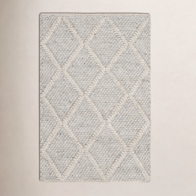 Russo Silver Ivory Flatweave Geometric Rug