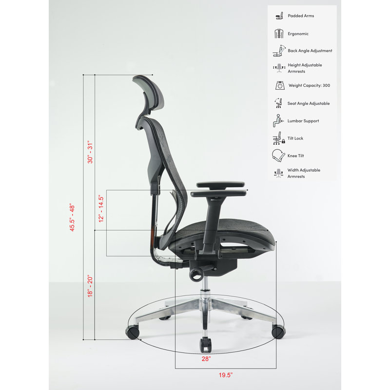 Luxury Office Chair Swivel Task Chair, Black