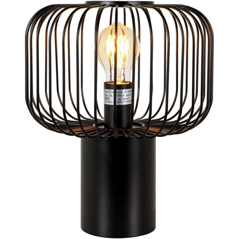 Sarette Metal Table Lamp, 10" H x 10" W x 12" D, Black