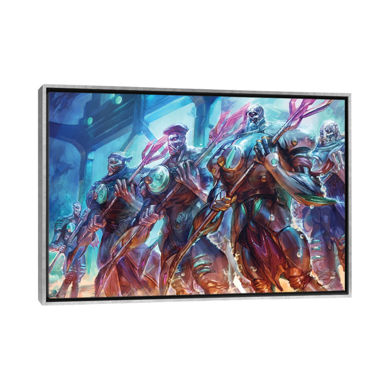 Kalo Bloomguard formation - impression d'art mural - toile encadrée, H 18 po x l 26 po, Argent