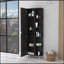 Armoire à linge miroir Urano, quatre tablettes intérieures, cinq tablettes extérieures - noir-1799206004