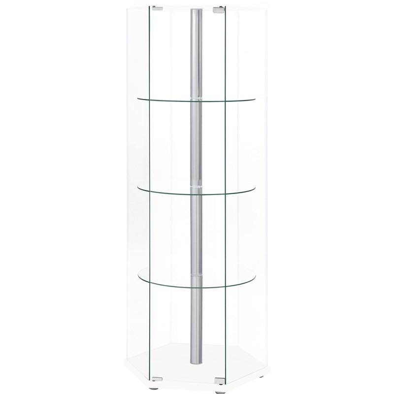 Vitrine à quatre tablettes en verre blanc