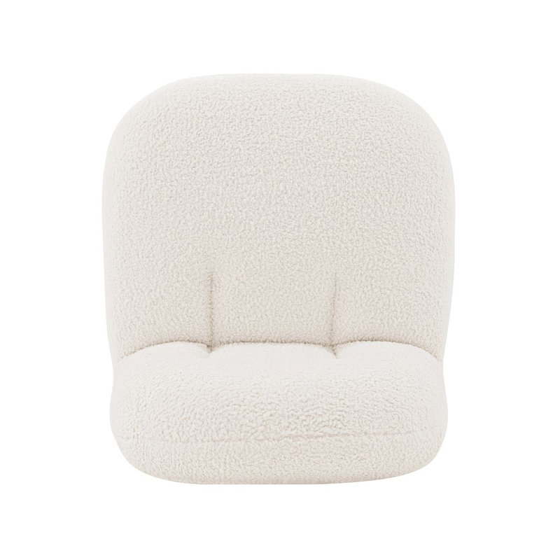 Edina White Velvet and Pine Wood Accent Chair