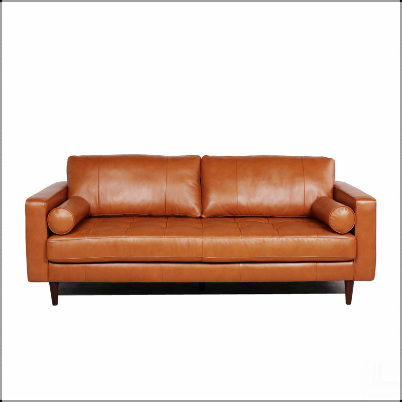 Canapé Mid-Century, Cognac