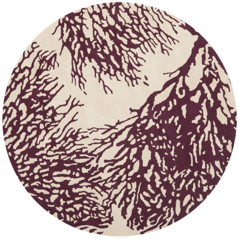 Wimborne Hand Tufted Wool Abstract Rug, Round 5'