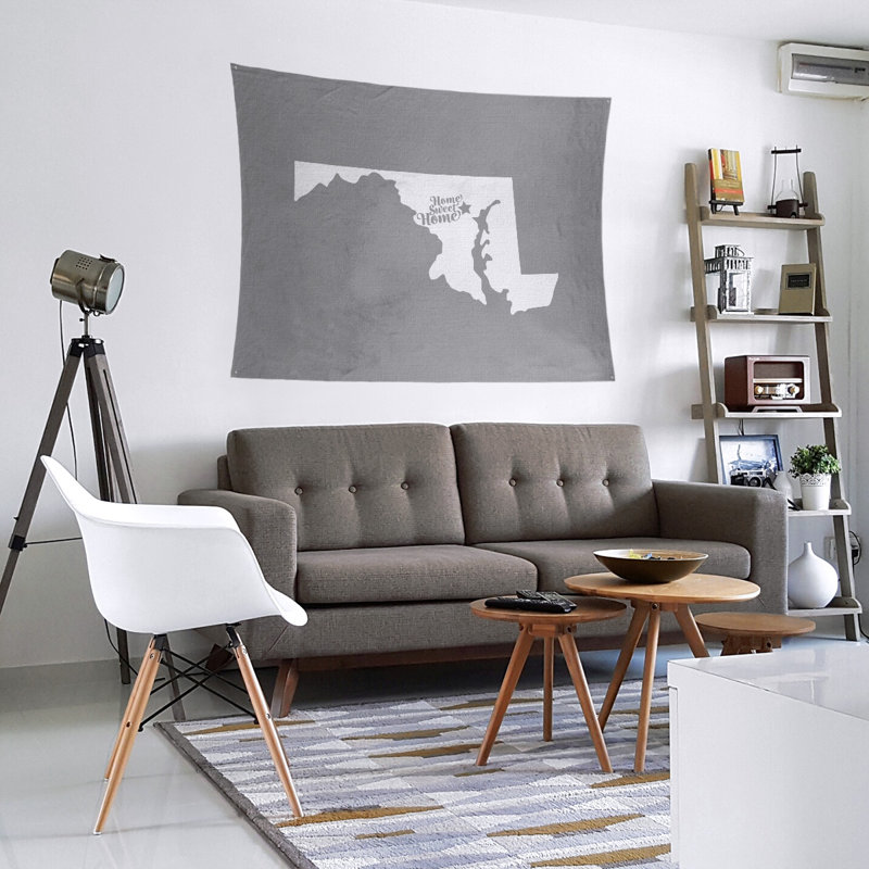 Tapisserie Home Sweet Baltimore, H 27,5 po x l 37,5 po, Gris