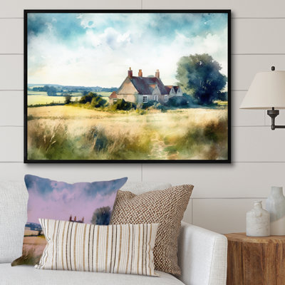 «Runako England Small Town Cottage I - Landscape Cottage», art mural encadré