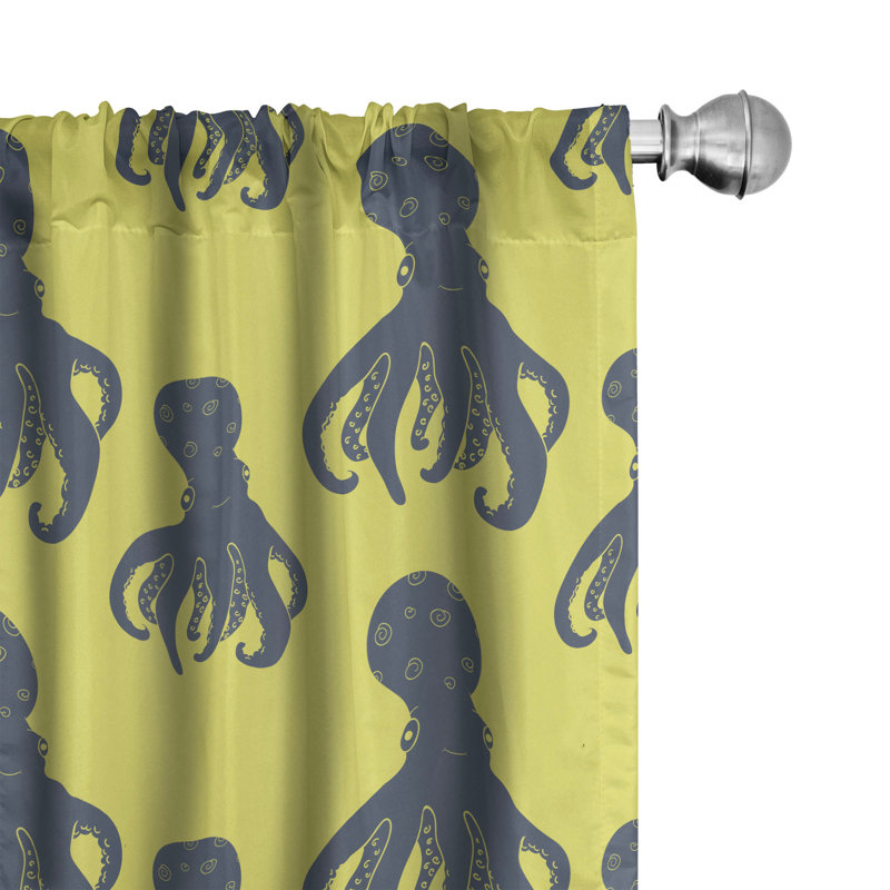 Octopus Semi-Sheer Rod Pocket Sliding Panel, 28" x 95"