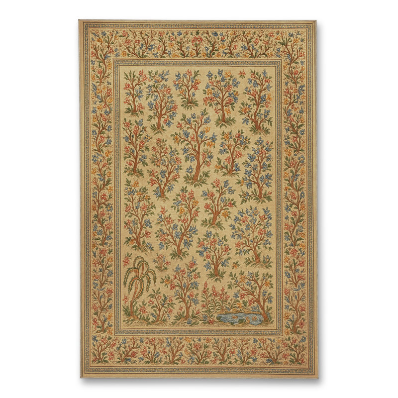 Tapis blanc tissé à carreaux lavables Mosso, 2' x 2'11"