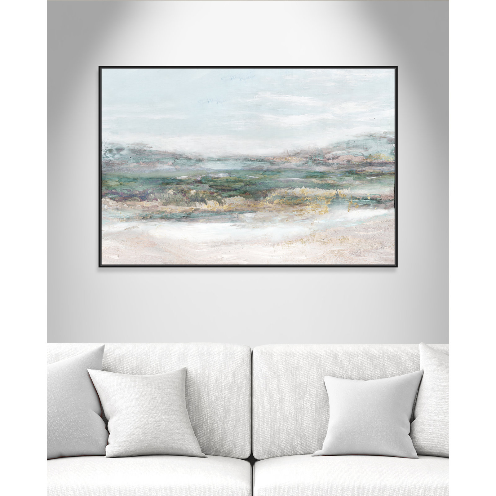 Lori "Dazzling" Painting by Matina Theodosiou, No Mat, Black Framed Canvas, 41.5" H x 61.5" W x 2" D