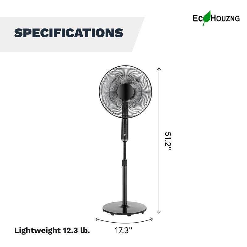 Ventilateur sur pied / oscillant 51,18 po Hom Living Technology