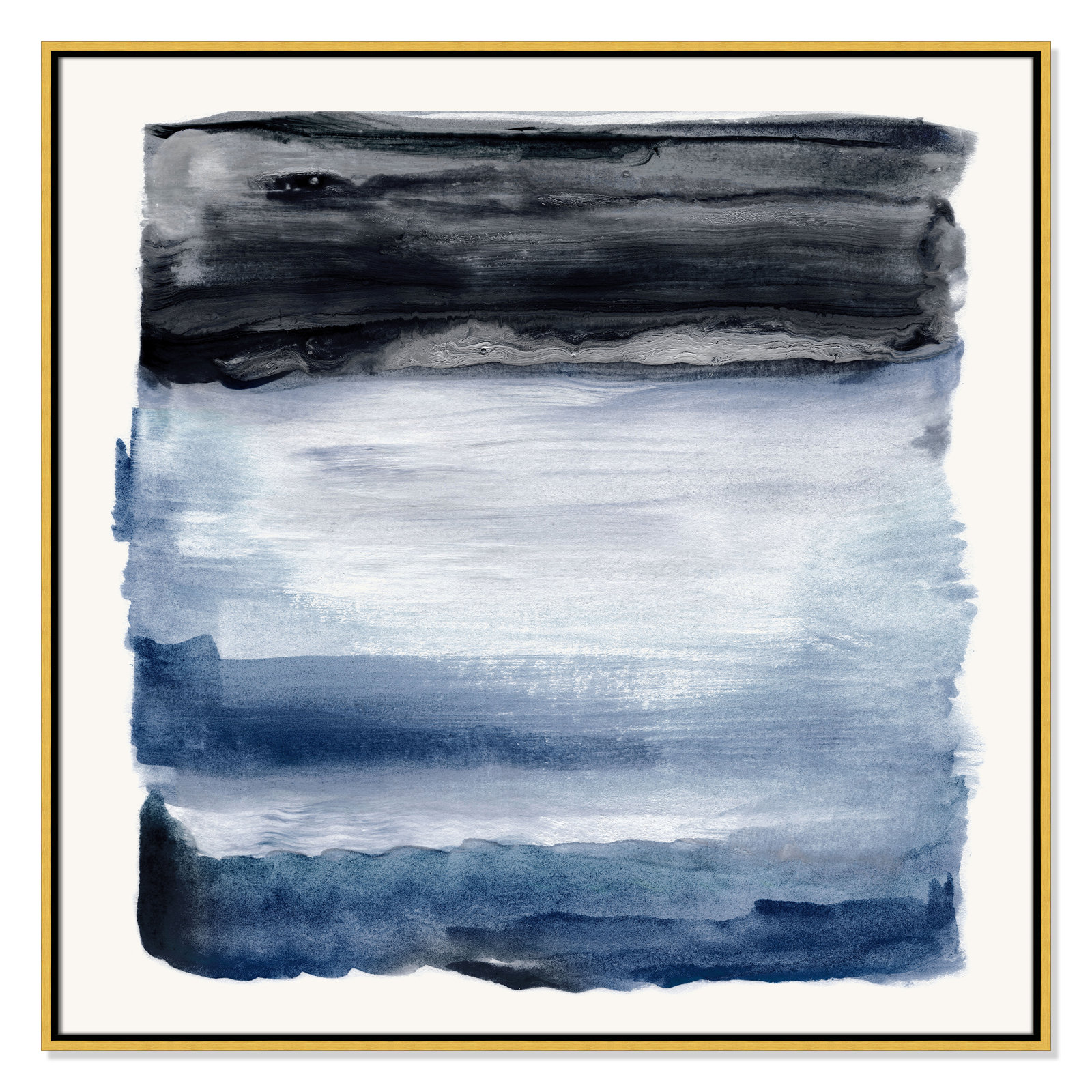 Navy Sky I Print by Nan, 37.5" H x 37.5" W, Gold