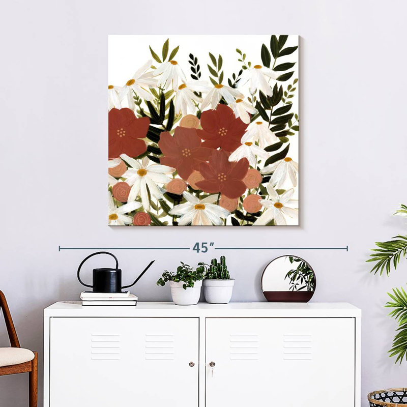 Harnek fleurs en terre cuite I, H 30 po x l 30 po