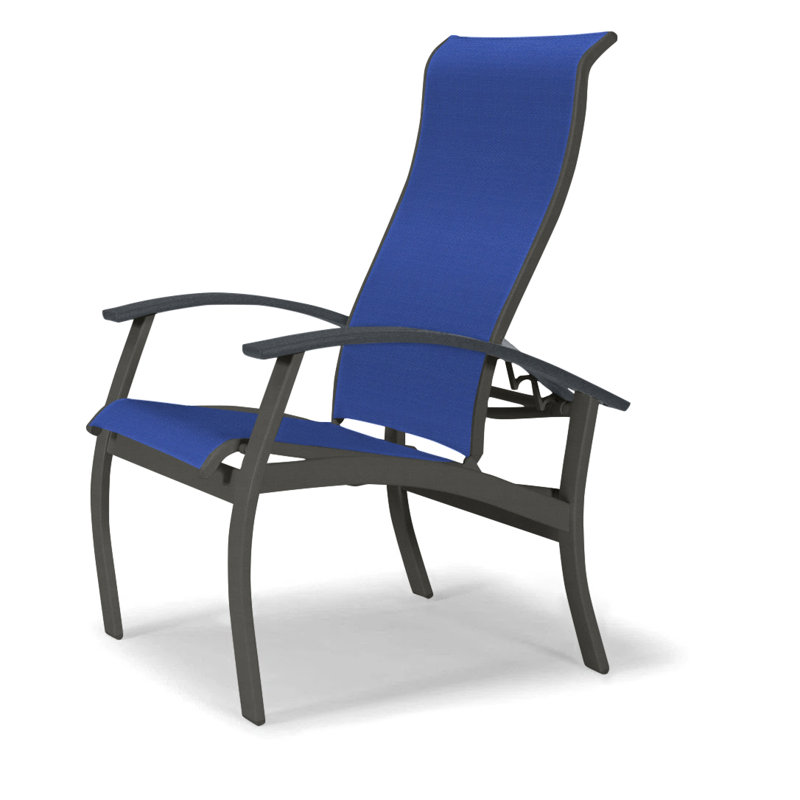 Chaise de patio Askar, Atlantis bleu royal Sunbrella®, Graphite texturé, Graphite classique