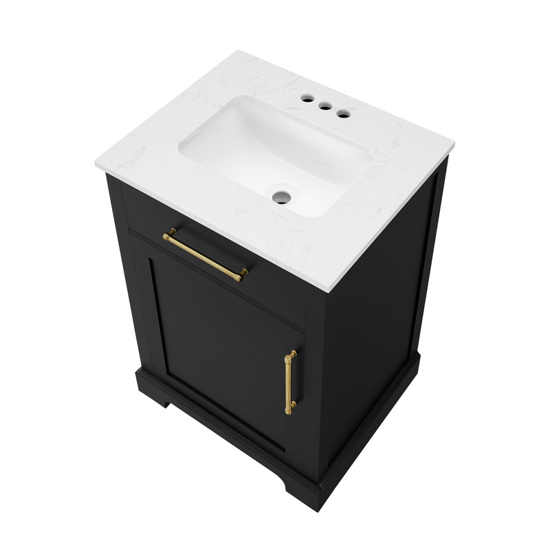 Dahen 24'' Single Bathroom Vanity with Engineered Stone Top
