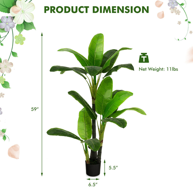 Palmier artificiel 59 '' en pot