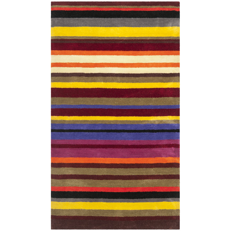 Rodeo Drive Drive Hand Tufted Wool Pile Striped Rug, Runner 2'6" x 4'6"