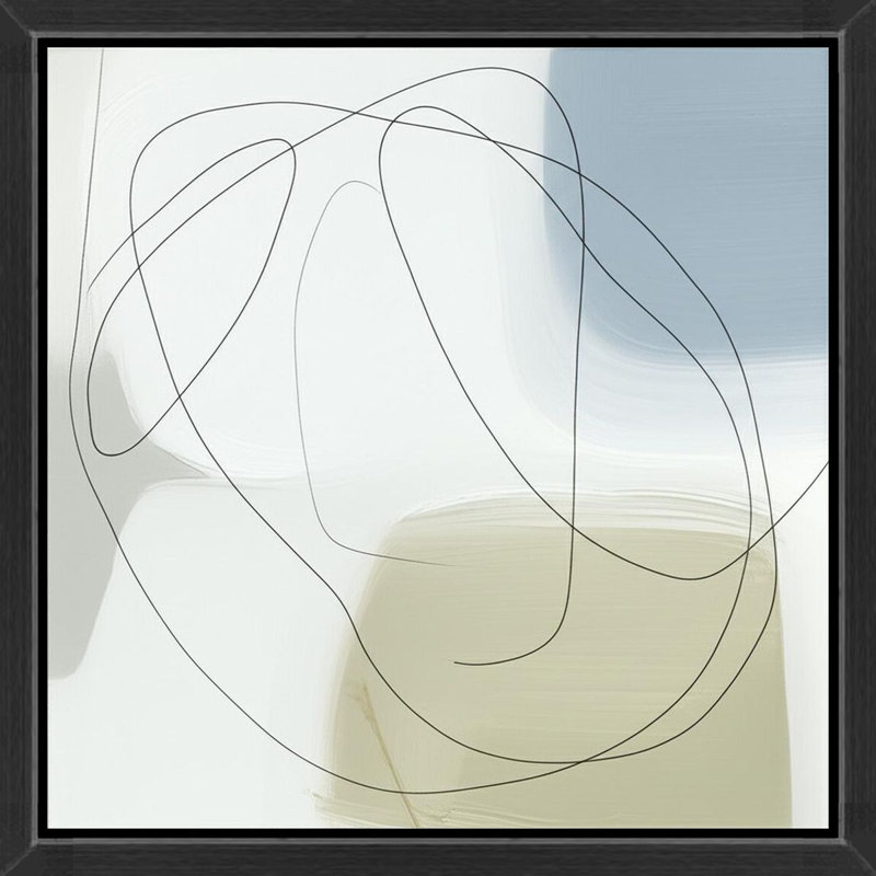 «Minimalist Abstract Line Study», art mural sur toile encadrée, Brown, 36" H x 36" W