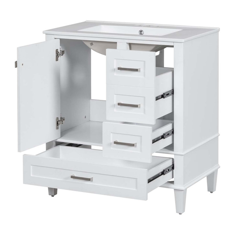 Modern Bathroom Vanity, Bathroom Cabinet With Sink Combo Set, Bathroom Storage Cabinet, White