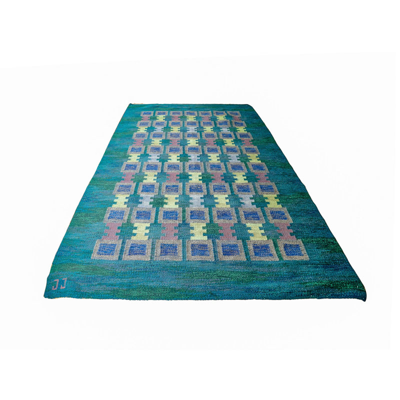 Tapis suédois Mid Century par Judith Johansson, 5 po x 7 po